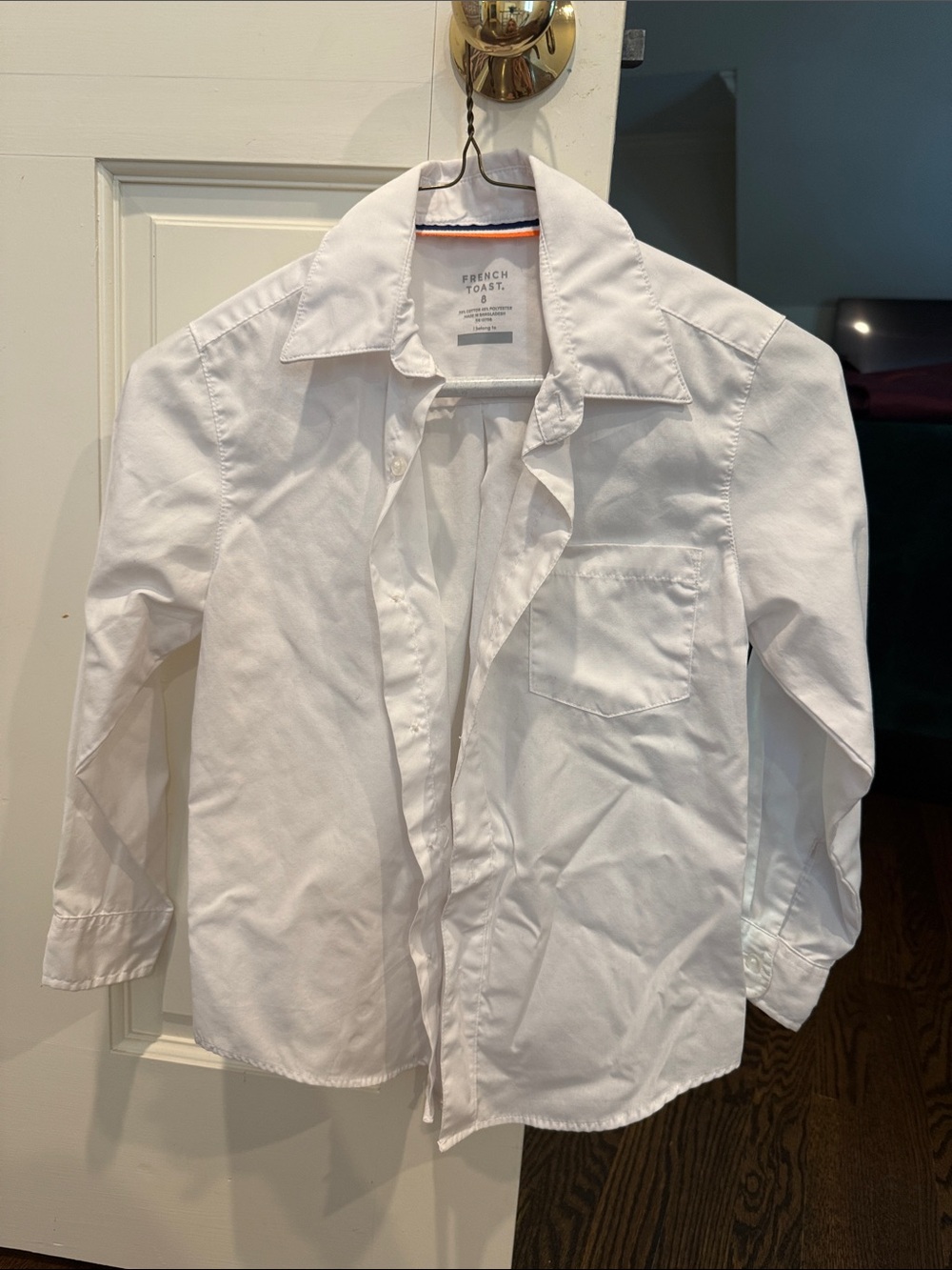 French Toast White Button-Front Shirt Jacket for Boys